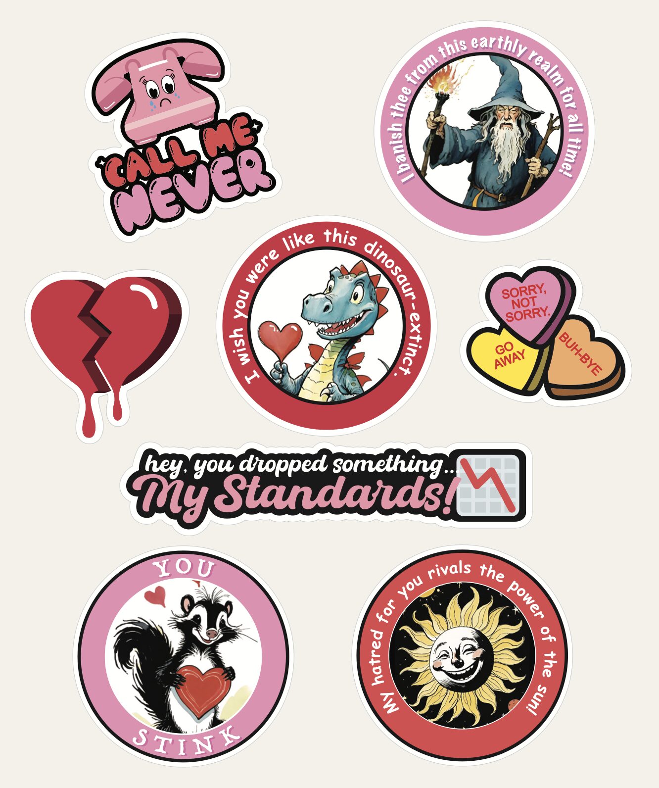 Anti-Valentine's Day Stickers