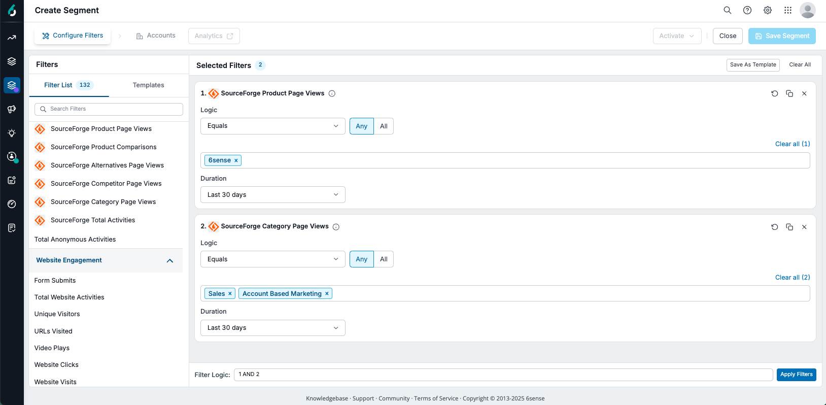 Source Forge 6sense Segment