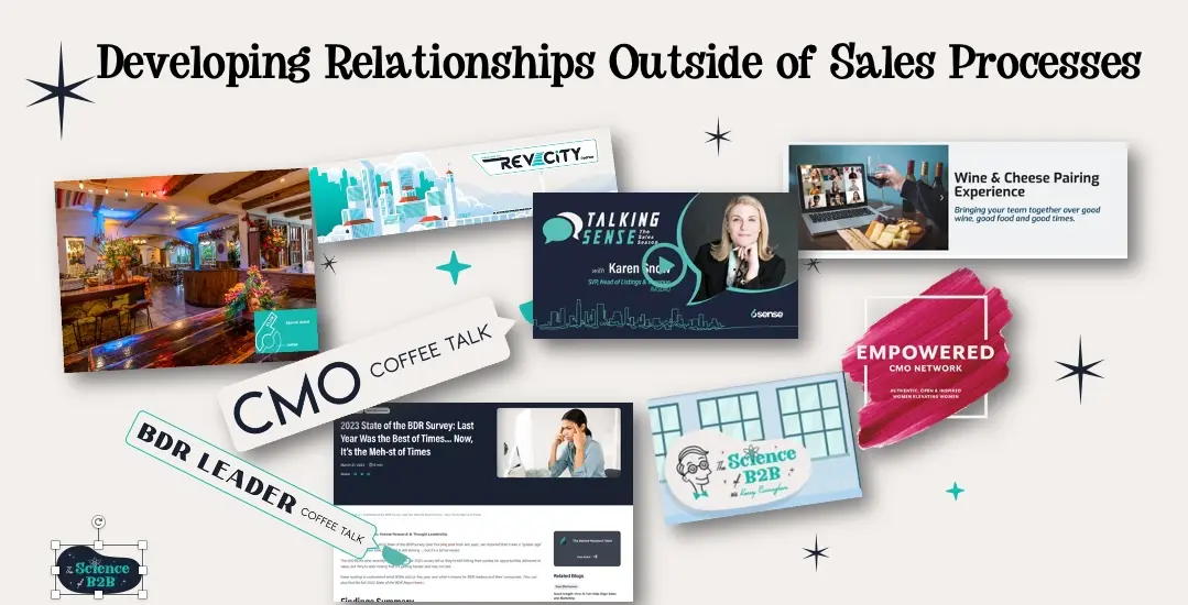 graphics of marketing tactics used to develop relationships outside of sales processes
