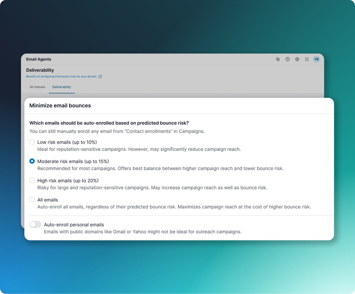 Proactive email validation within 6sense